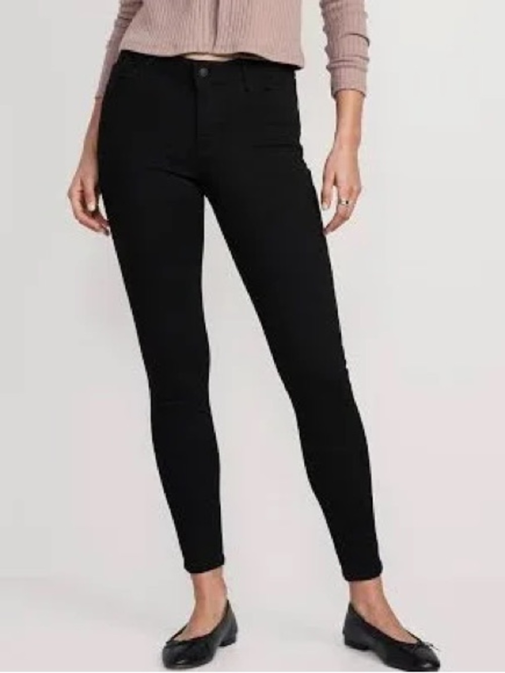 Old Navy Rockstar Black Denim Jeans- Size 14 Short